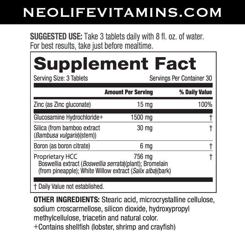 Full Motion Ingredients - NeoLife Vitamins
